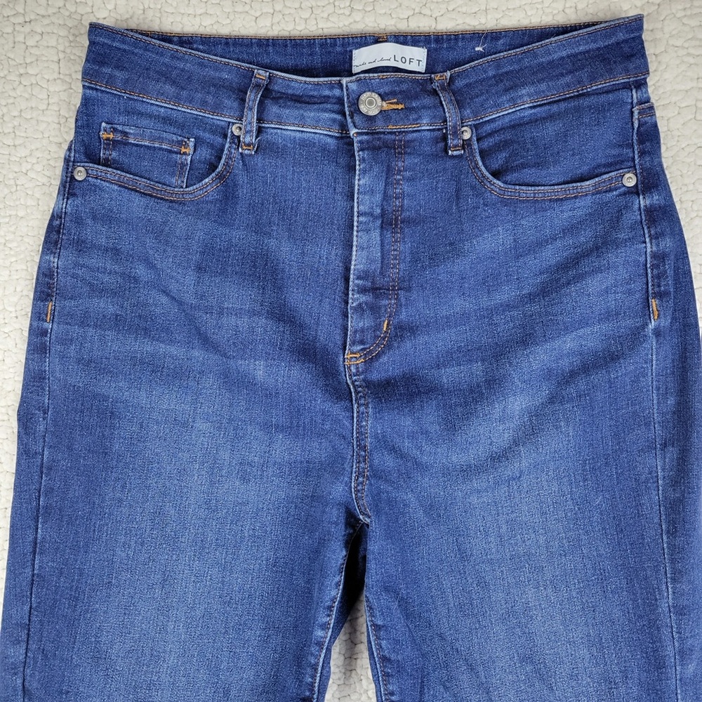 Loft Jeans Slim Flare High Rise Women’s Size 10 Medium Wash Stretch - Picture 3 of 14